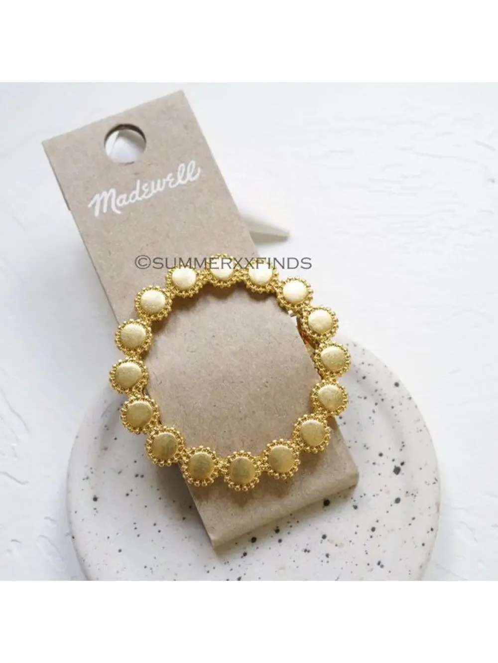 Madewell Floral Circle Barrette in Vintage Gold